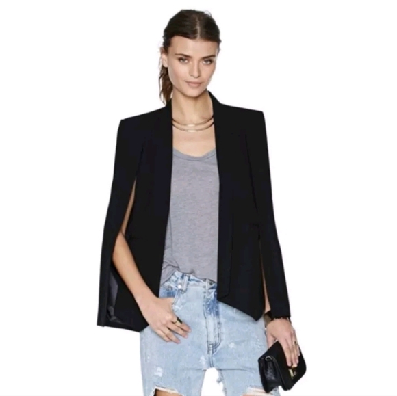 Sophie Rue No. 1 Drape Cape in Stark Black Size Medium | EUC Like New - Picture 2 of 13